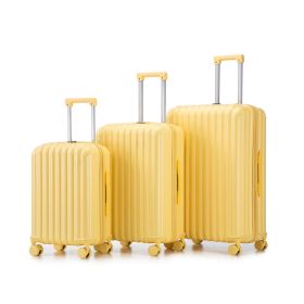 ABS Spinner Wheel Luggage, Carry on Suitcase, with Cup Holder & USB Port & Phone Holder (20/24/28)