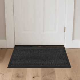 1PC Polypropylene Small Grid Composite Rubber Mat, Gray, 45x75x0.7cm, Kitchen & Home Floor Mat
