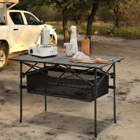 Folding Camping Table, Roll-up Ultra Compact Outdoor Portable Fold Up Lightweight beach Table, with Large Storage and Carry Bag, for Outdoor Cooking