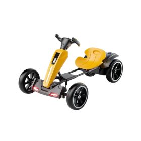 12V Electric Kids Pedal Go Kart, Folder Go Kart, Outdoor Ride On Toy With Adjustable Seat, 4 Non-Slip EVA Wheels For Boys And Girls For Age 3-8 Y (Color: Yellow)