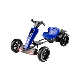 12V Electric Kids Pedal Go Kart, Folder Go Kart, Outdoor Ride On Toy With Adjustable Seat, 4 Non-Slip EVA Wheels For Boys And Girls For Age 3-8 Y (Color: Blue)