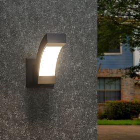 Inowel Wall Lights Outdoor Wall Sconce Modern LED Patio Porch Lights Aluminum Exterior Light Fixture Waterproof IP54 for Hallway House Backyard Garage (Color: Black)
