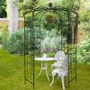 Metal Garden Arch Iron Garden Arbors Gazebo Dia81.3'' x 114.2'' High Birdcage Shape Pergola Pavilion for Wedding CeremonyOutdoor Black