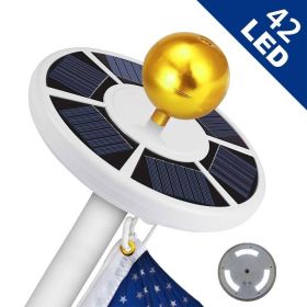 42 LED Solar Flag Pole Light Adjustable Outdoor Camping Tent Light (Color: White)